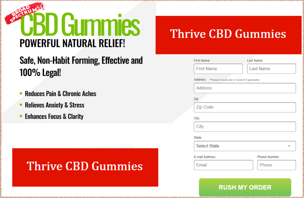 Thrive CBD Gummies Order